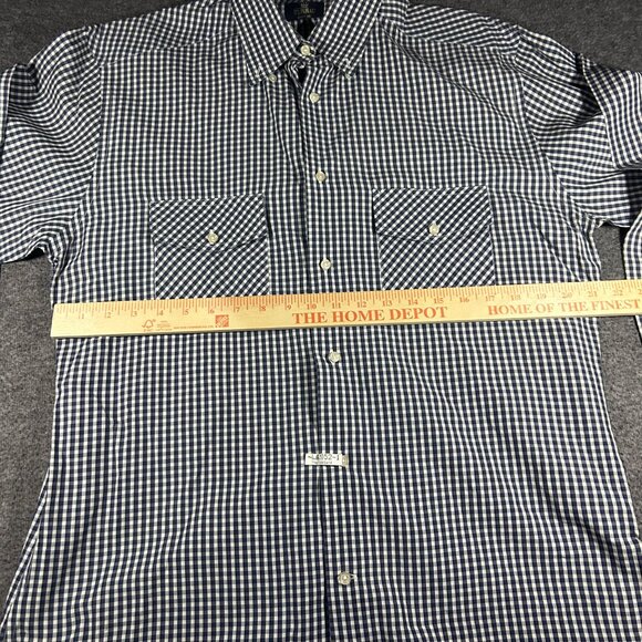 Turrau Mens Button Up Blue Gingham Shirt M India Made Vintage 100% Cotton - Picture 13 of 14